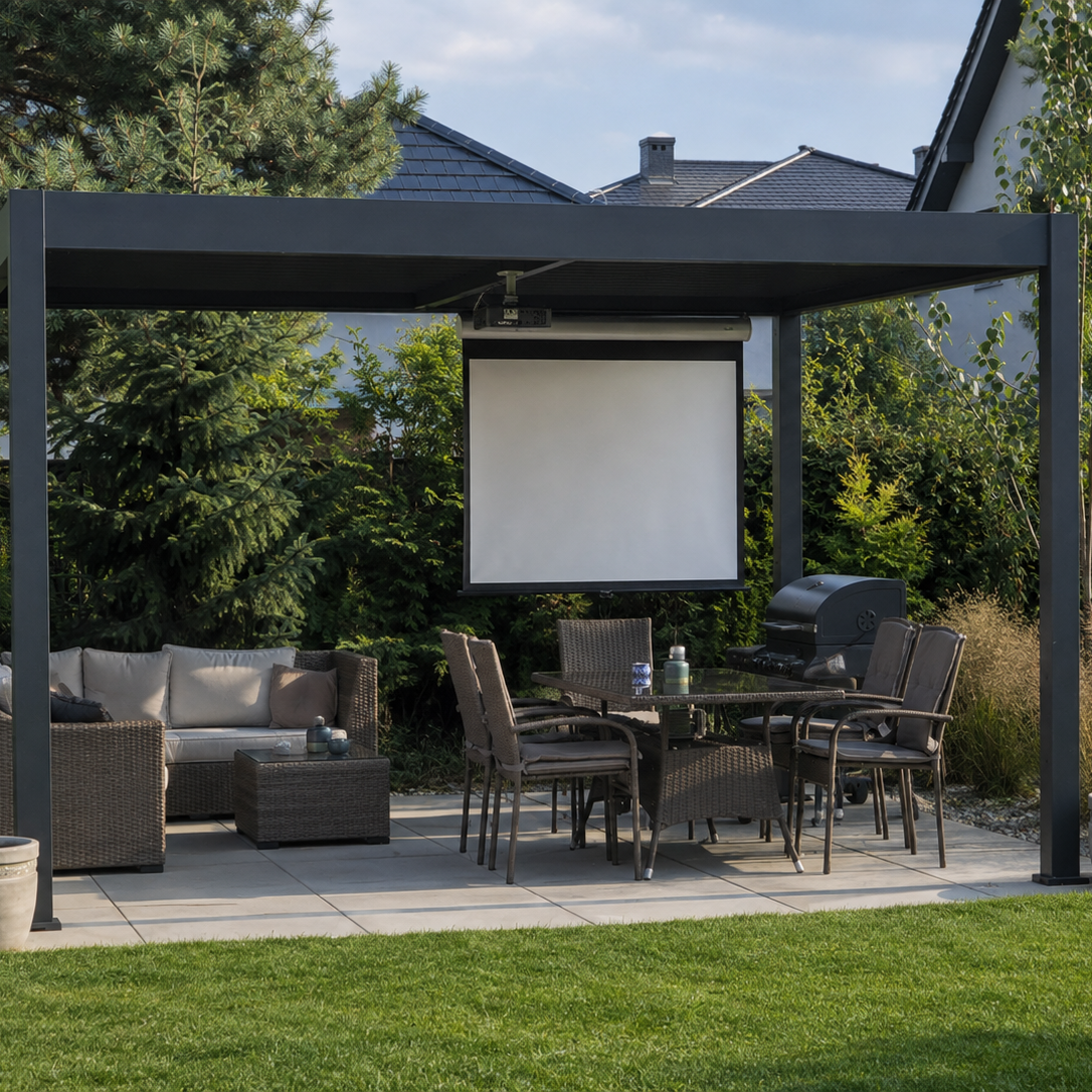 Zahradní pergola ELEGANCE DUO 3,6x4 Antracit - Gutroof fotografie realizace 1