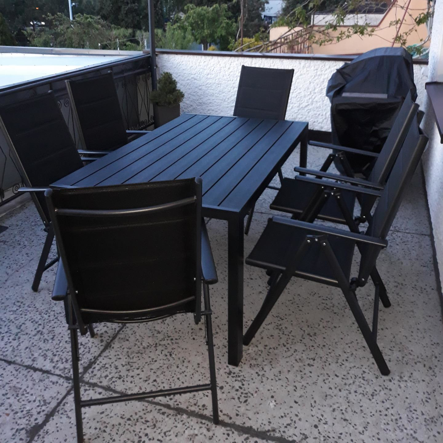 Hliníkový zahradní set Bjørkka Sydney Black pro 6 osob fotografie realizace 4
