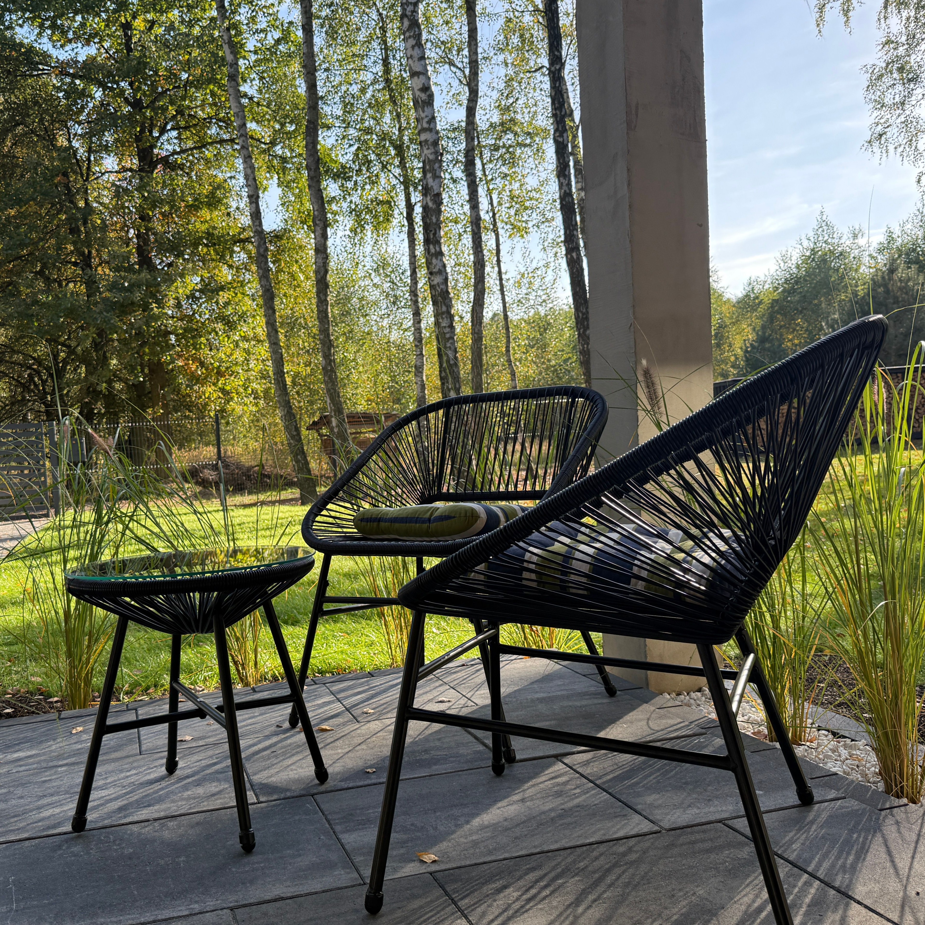 Zahradní sestava MAYA NEW 2+1 Black - Bjørkka fotografie realizace 2