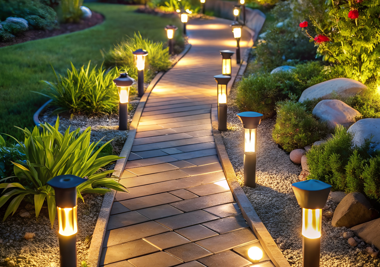 Osvětlen&iacute; cesty v zahradě